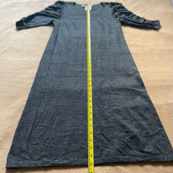 Max Studio Charcoal Knit Rayon A-line half puff sleeve midi dress Size Small - Picture 5 of 5